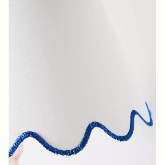 Scalloped edge embroidered Anthropologie Lamp Shade - Picture 3 of 7